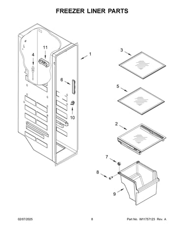 Freezer liner parts