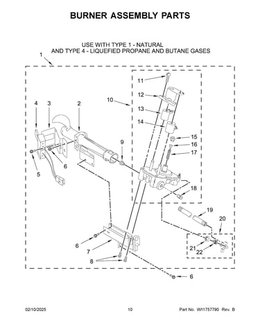 Burner assembly parts