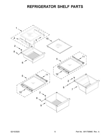 Refrigerator shelf parts