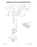 Icemaker and ice container parts