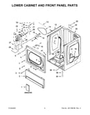 Lower cabinet and front panel parts