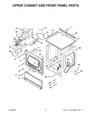 Upper cabinet and front panel parts