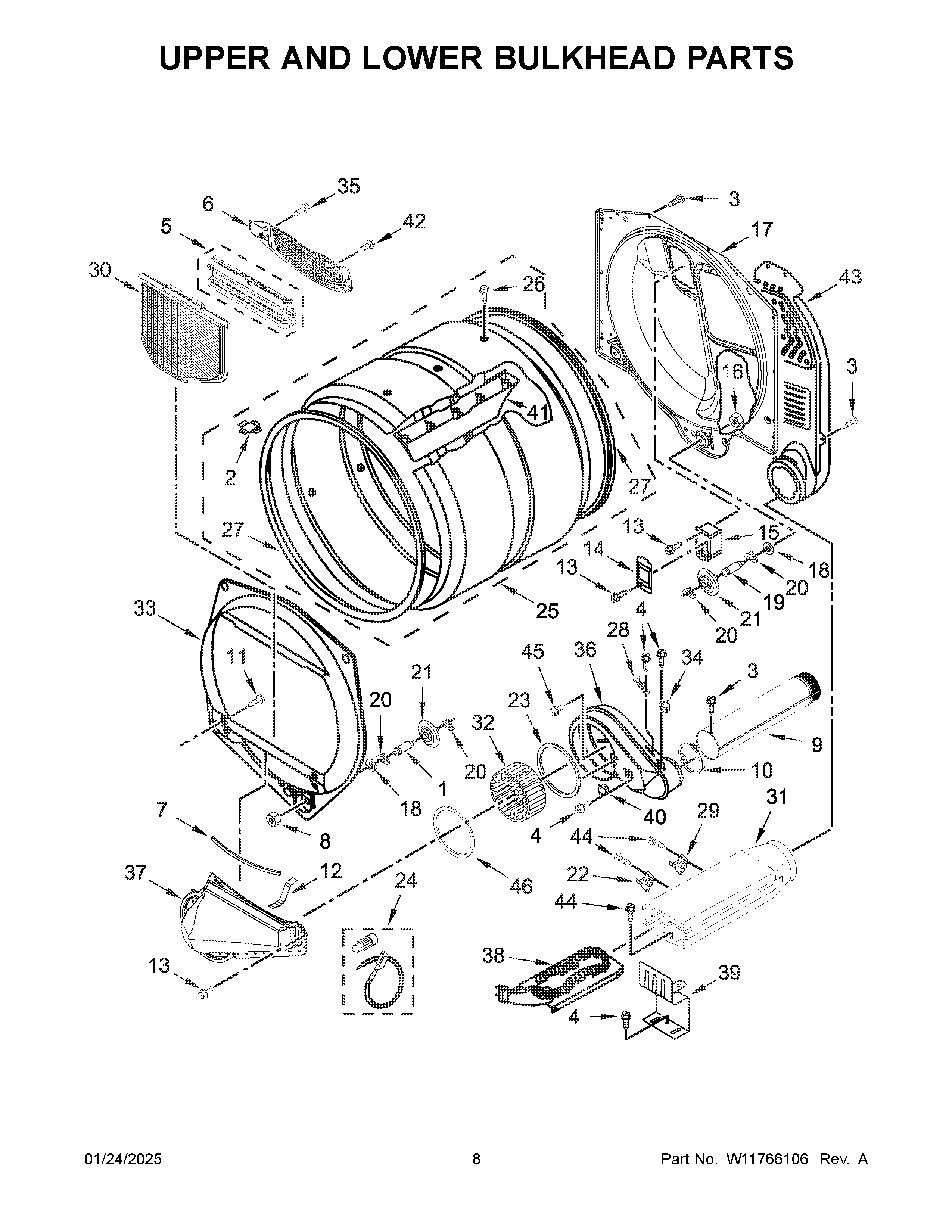 Upper and lower bulkhead parts