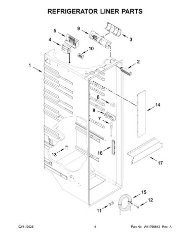 Refrigerator liner parts