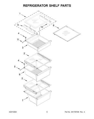 Refrigerator shelf parts