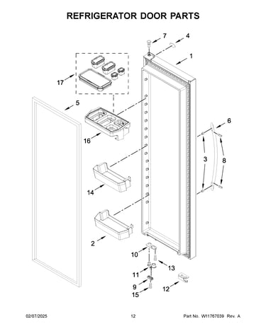 Refrigerator door parts