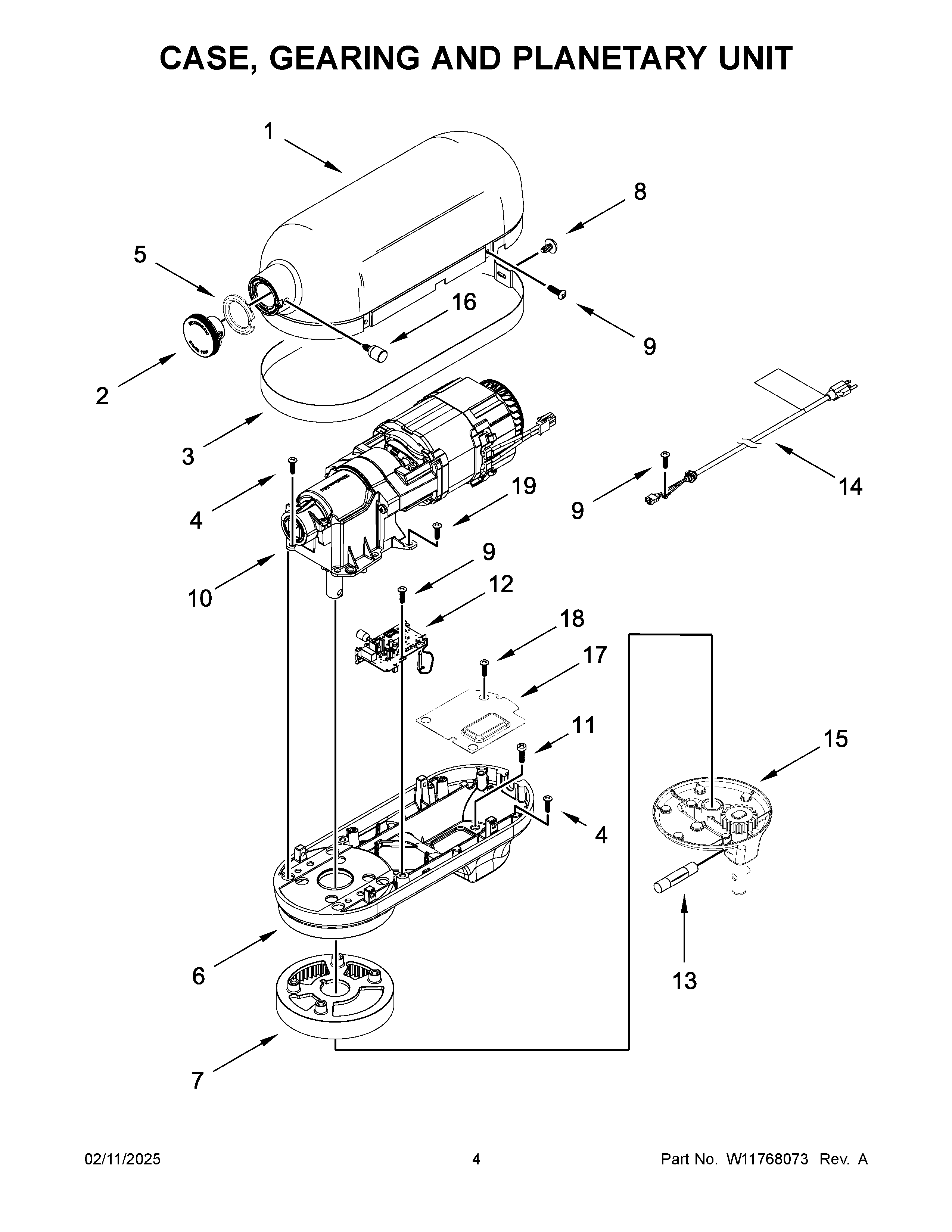 Case, gearing and planetary unit