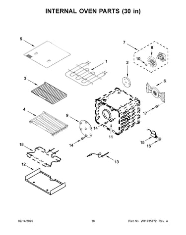 Internal oven parts (30 in)