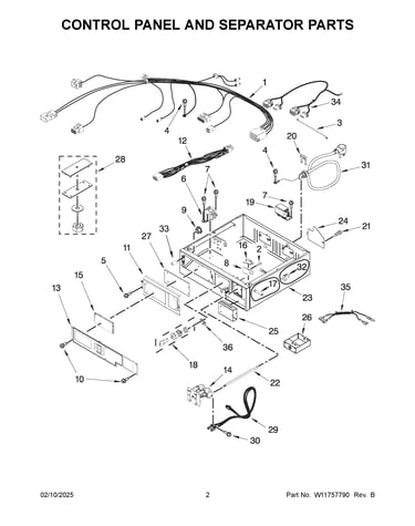 Control panel and separator parts
