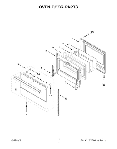 Oven door parts