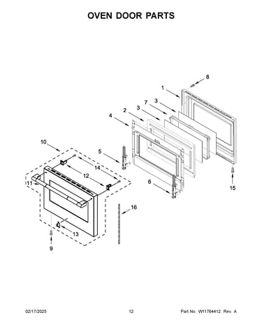 Oven door parts