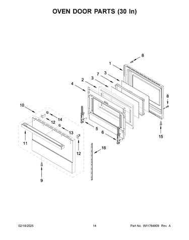 Oven door parts (30 in)