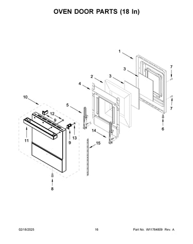Oven door parts (18 in)