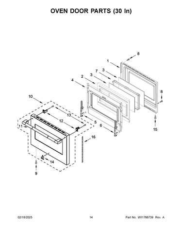 Oven door parts (30 in)