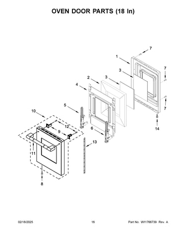 Oven door parts (18 in)