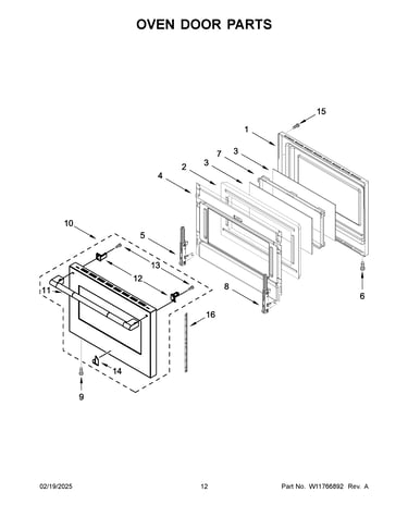 Oven door parts