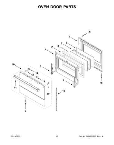 Oven door parts