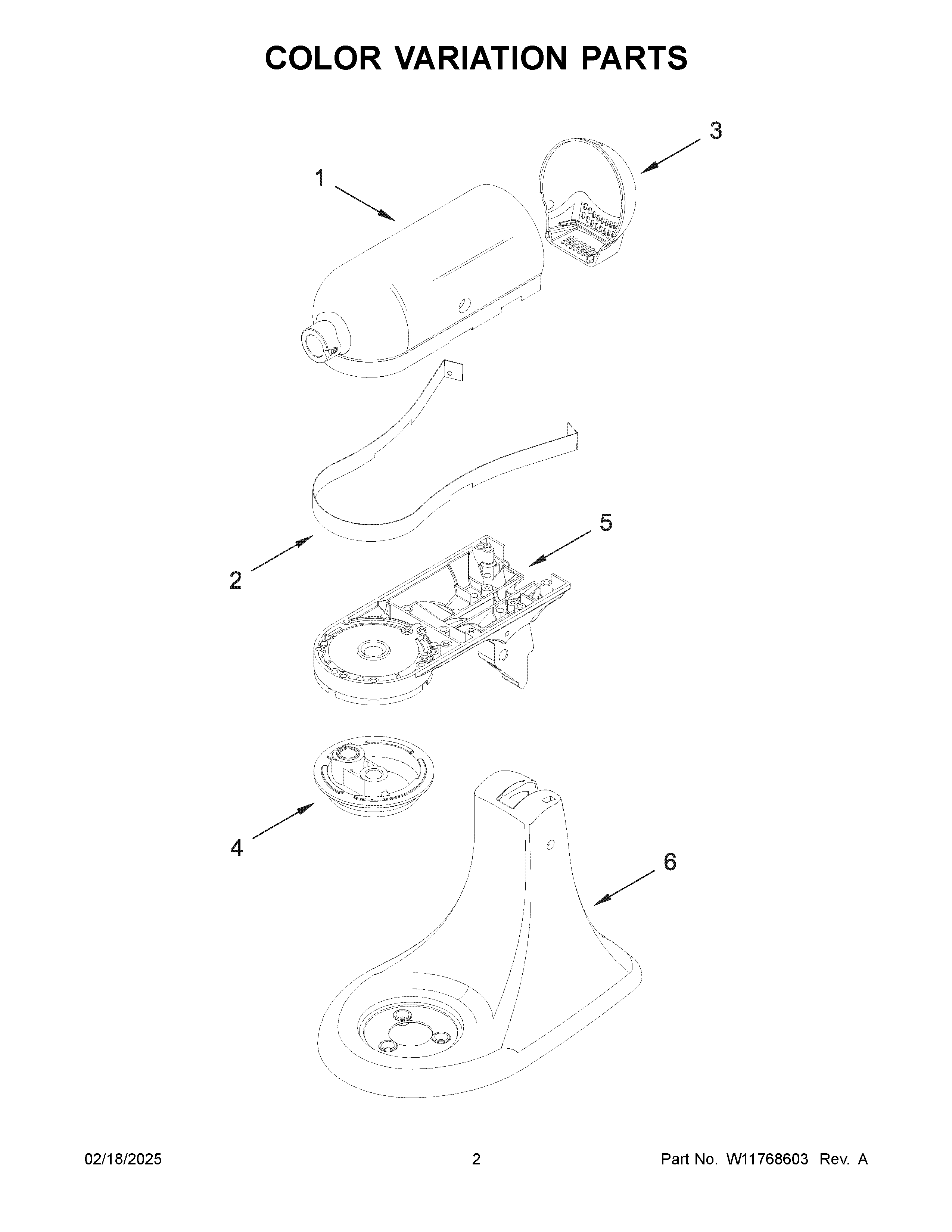 Color variation parts
