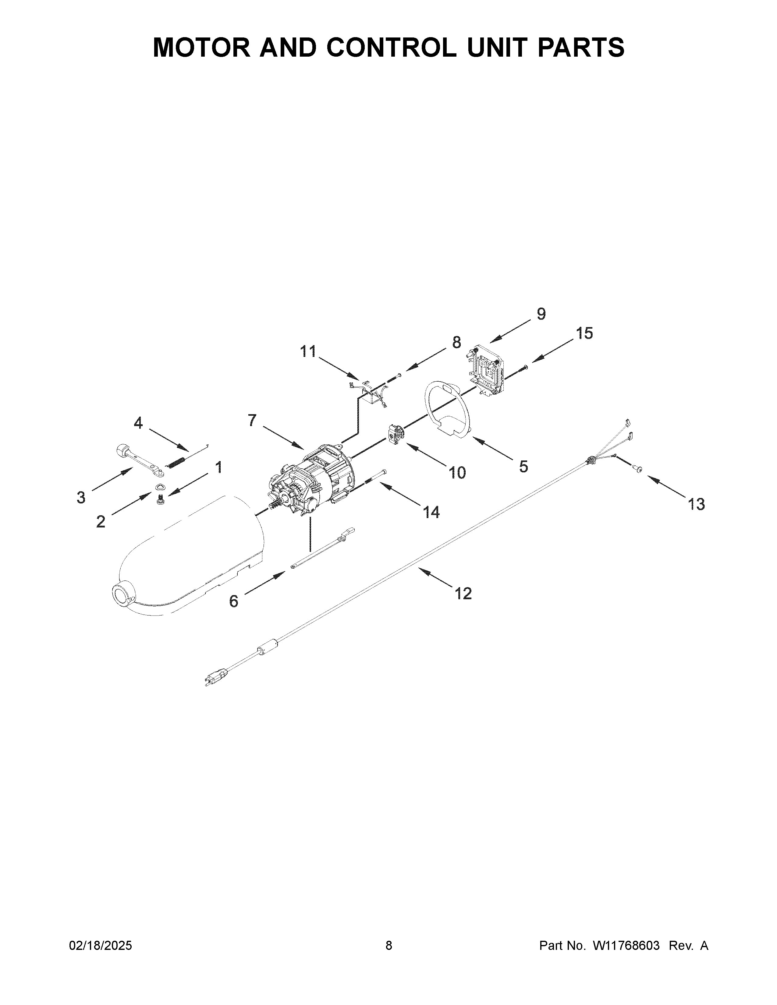 Motor and control unit parts