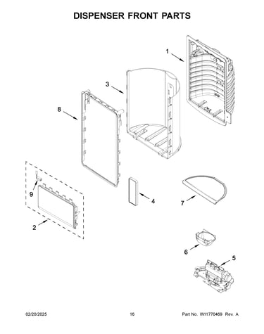 Dispenser front parts