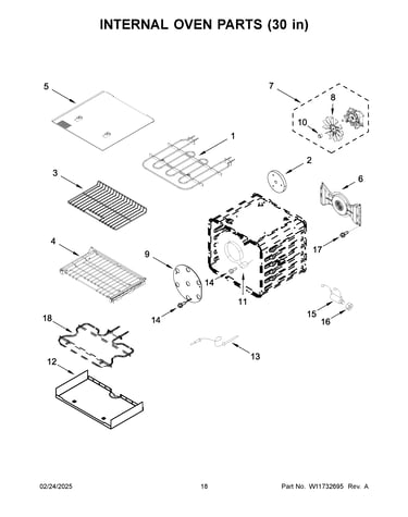 Internal oven parts (30 in)