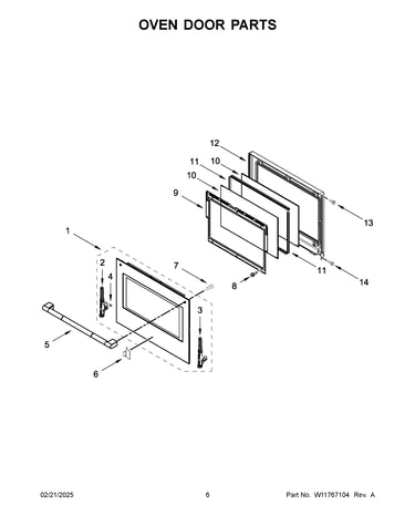 Oven door parts