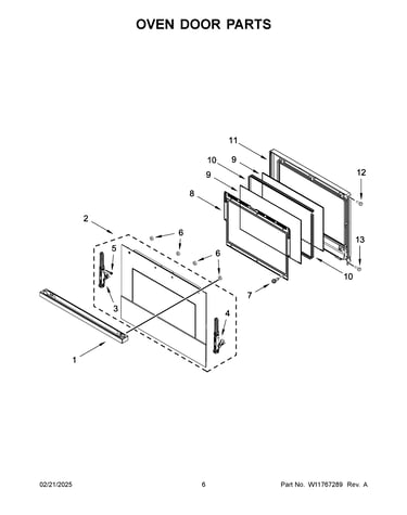 Oven door parts