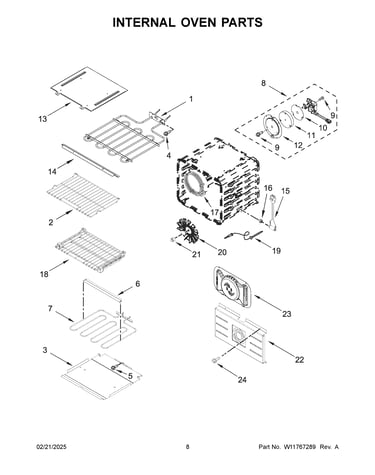 Internal oven parts