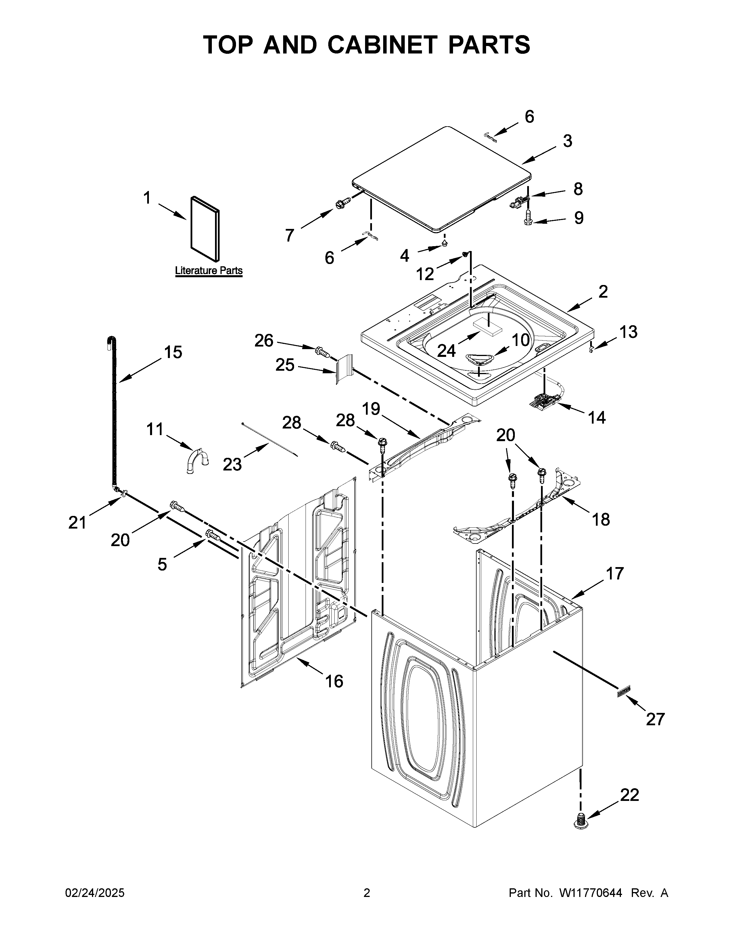 Top and cabinet parts