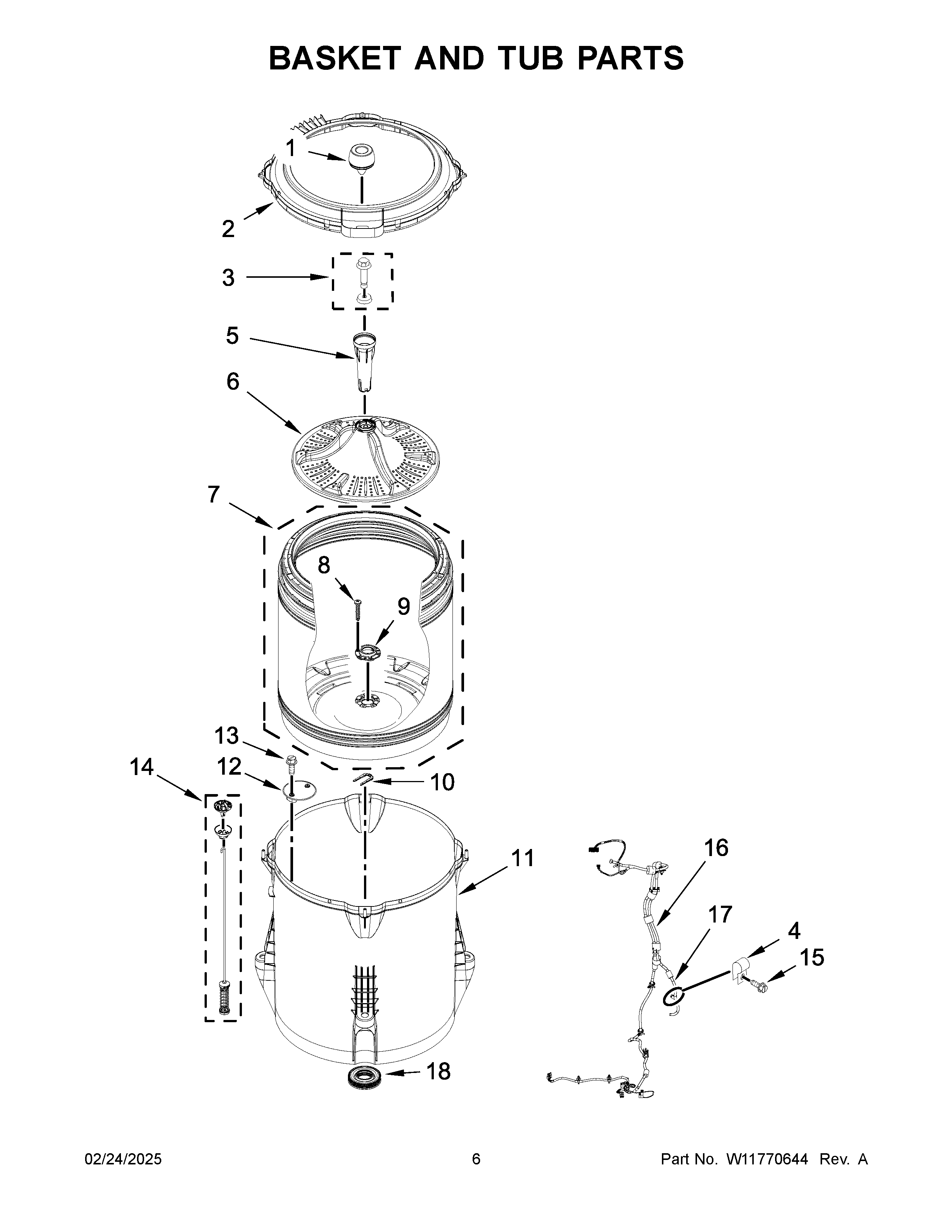 Basket and tub parts