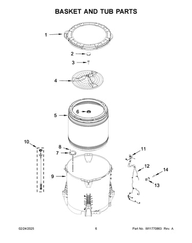 Basket and tub parts