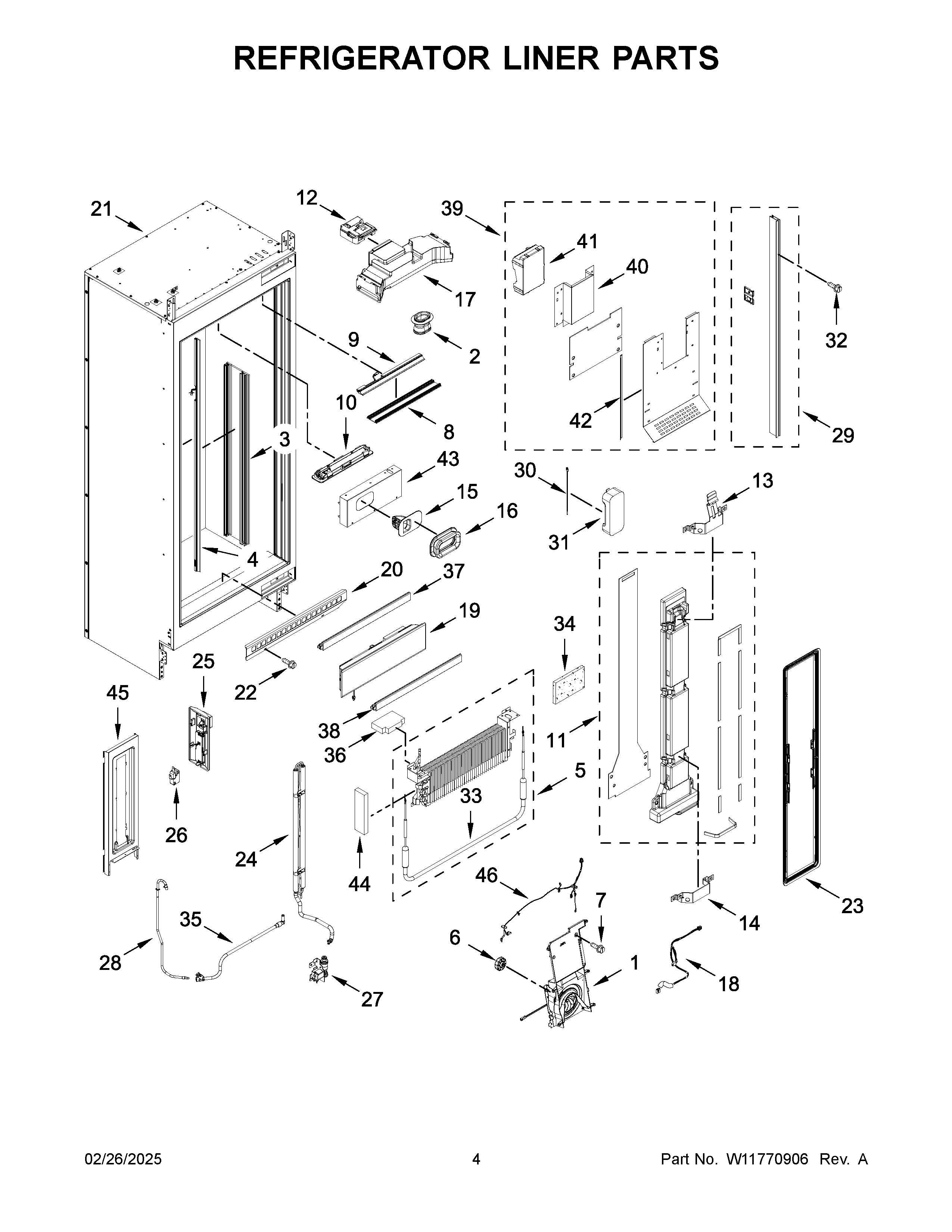 Refrigerator liner parts