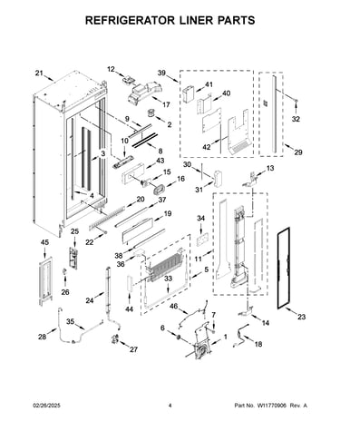 Refrigerator liner parts