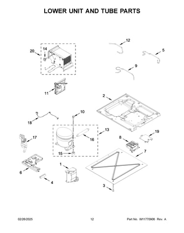 Lower unit and tube parts