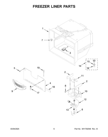 Freezer liner parts
