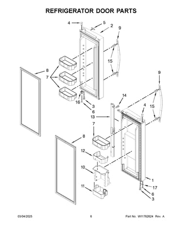 Refrigerator door parts