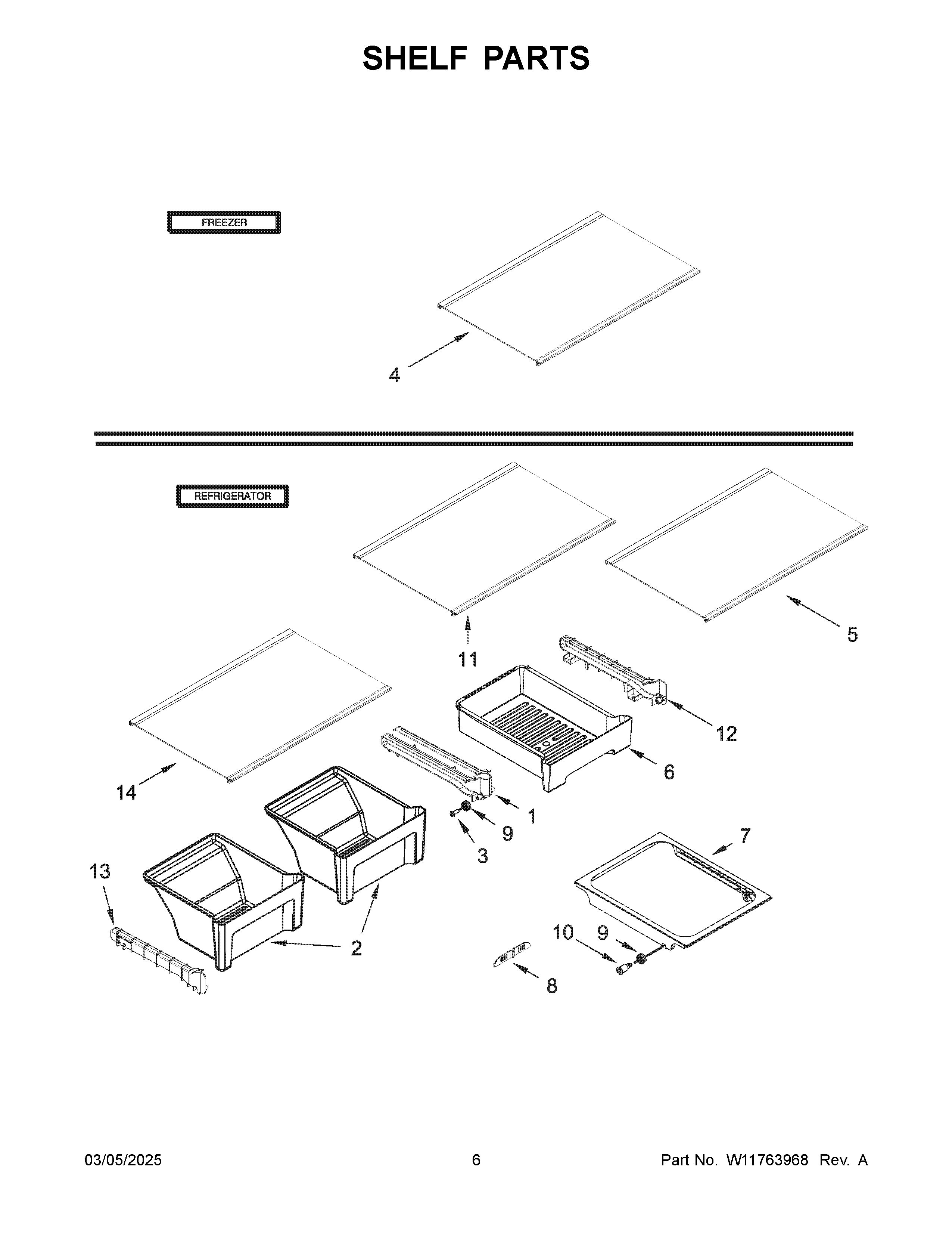 Shelf parts
