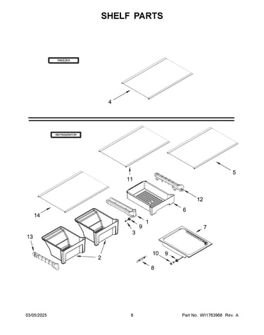 Shelf parts