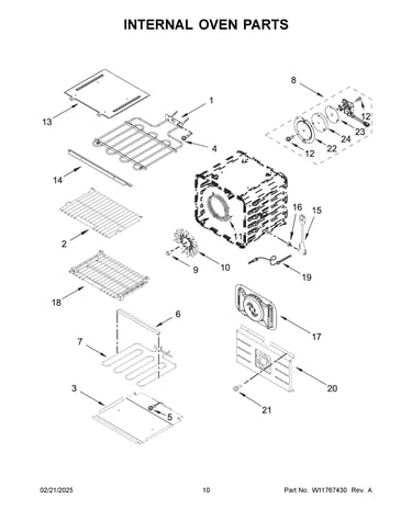 Internal oven parts