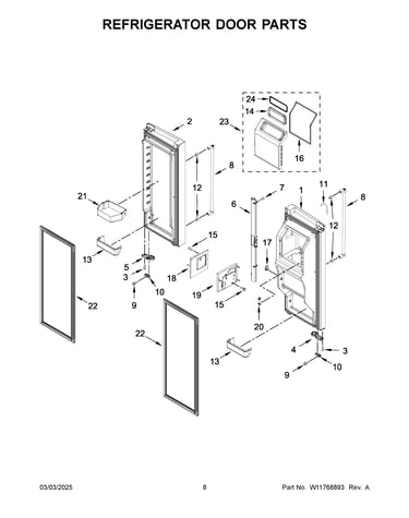 Refrigerator door parts