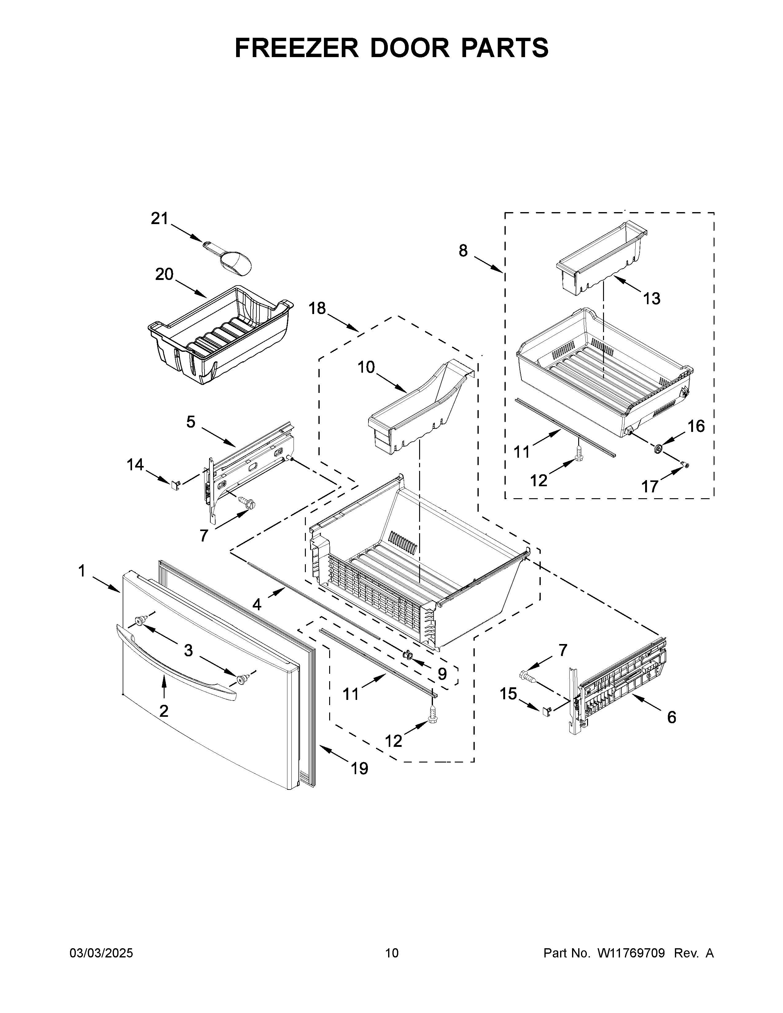 Freezer door parts