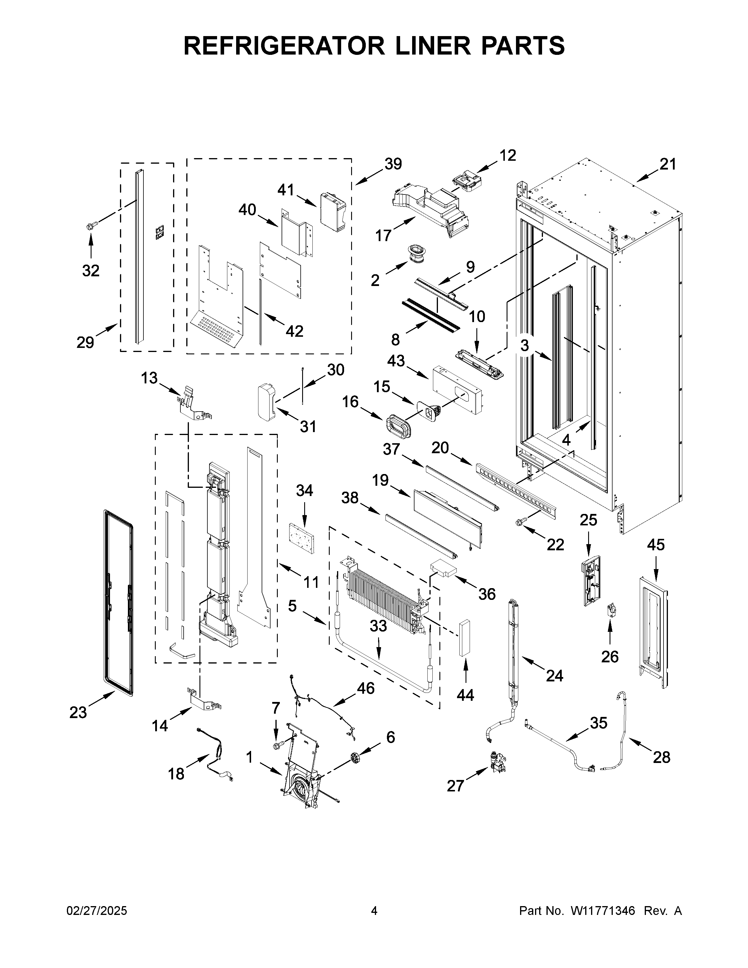 Refrigerator liner parts
