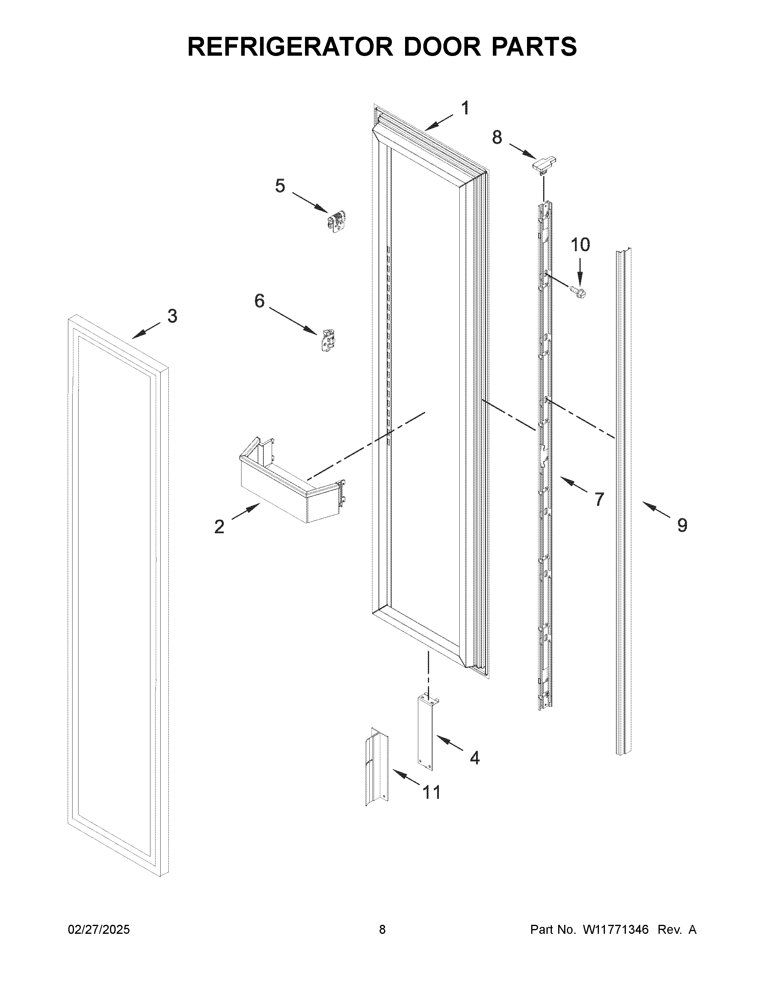 Refrigerator door parts