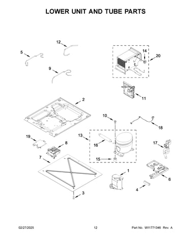 Lower unit and tube parts