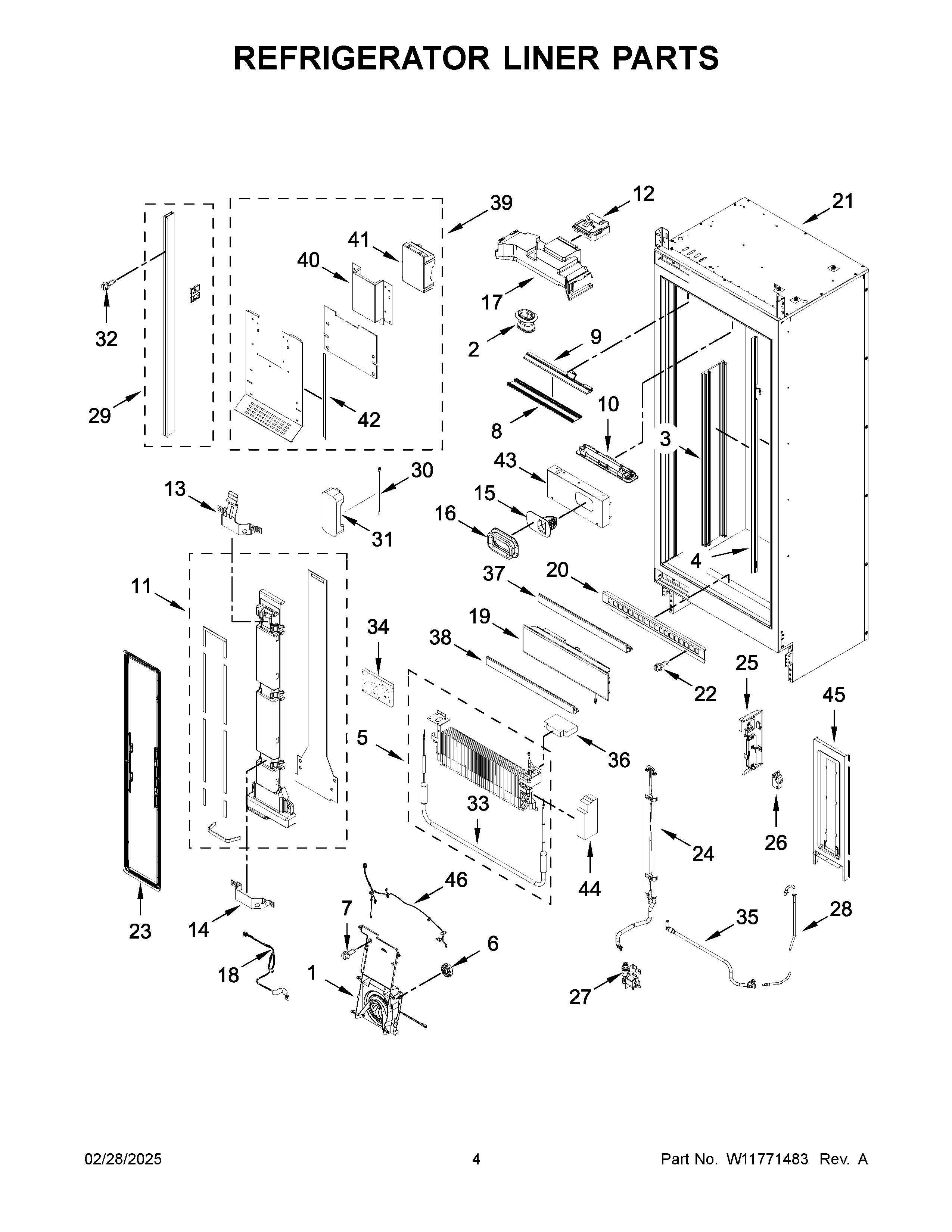 Refrigerator liner parts