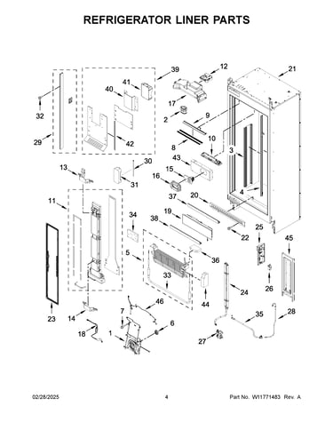 Refrigerator liner parts