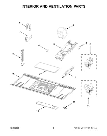Interior and ventilation parts