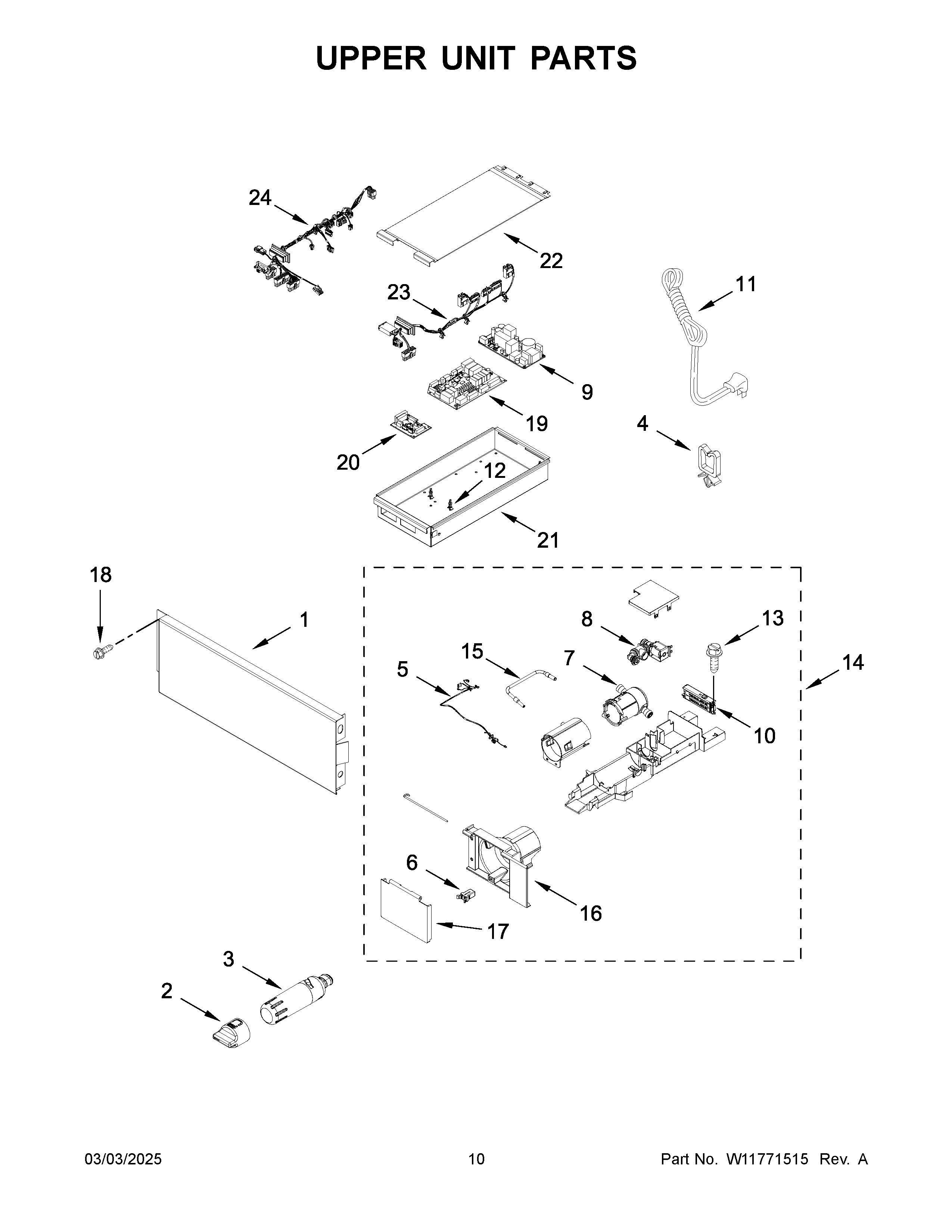 Upper unit parts