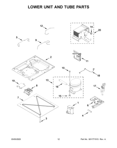 Lower unit and tube parts