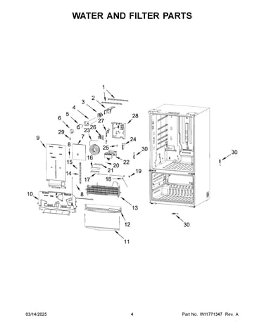 Water and filter parts
